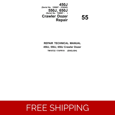 55 JOHN DEERE 450J, 550J, 650J CRAWLER DOZER REPAIR TECHNICAL MANUAL 55 JOHN DEERE 450J, 550J, 650J CRAWLER DOZER REPAIR TECHNICAL MANUAL